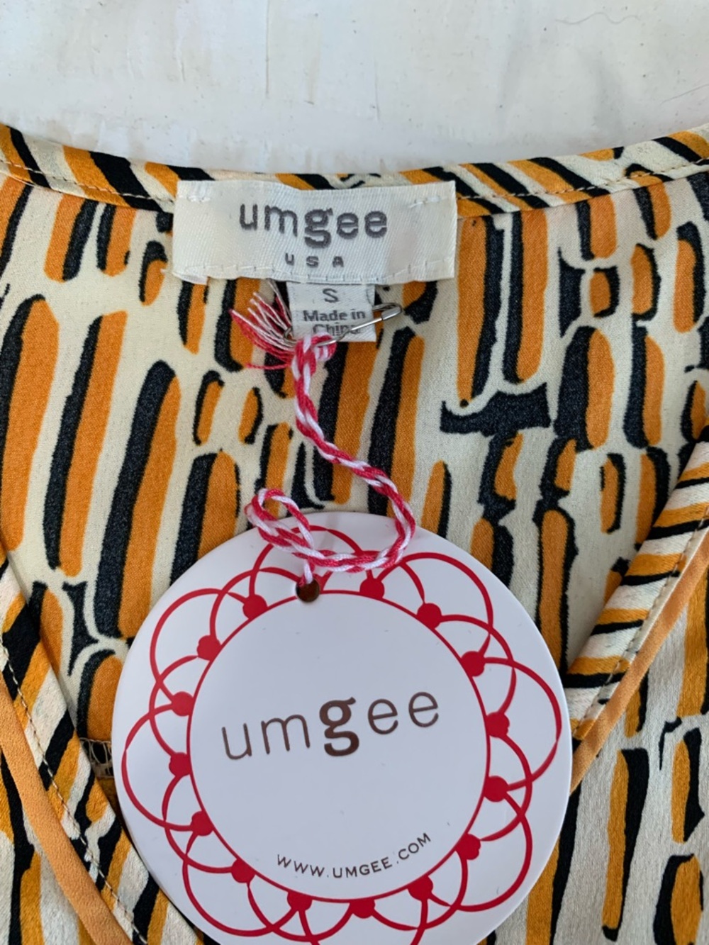 NWT Umgee Yellow Printed V-Neck Mini Dress with Flutter Sleeves - Picture 6 of 16
